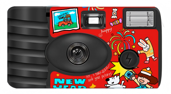 Disposable Camera Click Color 27 photos Full frame Color Happy New Year Red Full Color