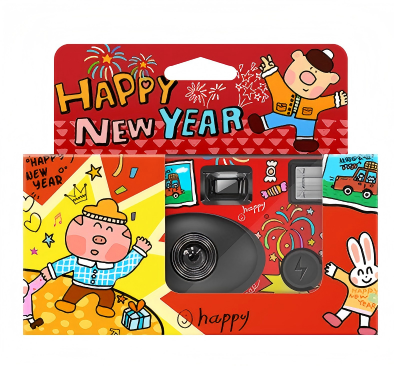 Disposable Camera Click Color 27 photos Full frame Color Happy New Year Red Full Color